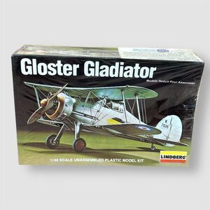 VTG Lindberg GLOSTER GLADIATOR 1/48 Airplane 1982 Plastic Model Kit #916 -SEALED